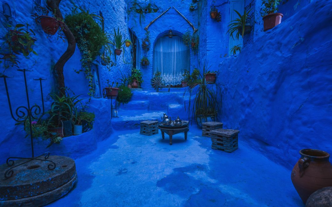 Image d'une ruelle bleue à Chefchaouen